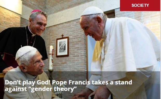 Pope Francis against gender theory
